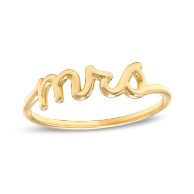 Cursive "mrs" Ring in 10K Gold - Size 7