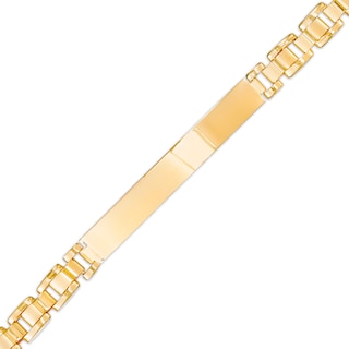 Men's Link Chain ID Bracelet in 10K Gold – 8.5"