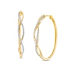 Thumbnail Image 0 of 0.25 CT. T.W. Diamond Loose Braid Hoop Earrings in 10K Gold