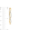 Thumbnail Image 1 of 0.25 CT. T.W. Diamond Loose Braid Hoop Earrings in 10K Gold