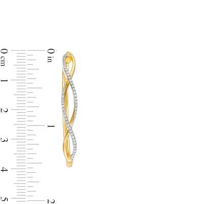 0.25 CT. T.W. Diamond Loose Braid Hoop Earrings in 10K Gold