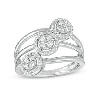 0.33 CT. T.W. Multi-Diamond Frame Orbit Ring in 10K White Gold