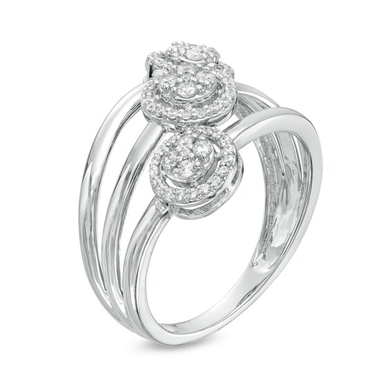 0.33 CT. T.W. Multi-Diamond Frame Orbit Ring in 10K White Gold