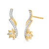 Thumbnail Image 0 of By Women for Women 0.10 CT. T.W. Diamond Sideways Lotus Flower Drop Earrings in 10K Gold