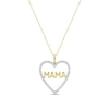 Thumbnail Image 0 of 0.085 CT. T.W. Diamond "MAMA" Heart Outline Pendant in 10K Gold