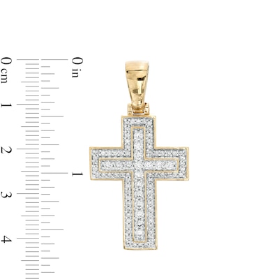 Men's 1.00 CT. T.W. Certified Lab-Created Diamond Cross Charm in 14K Gold (F/SI2)