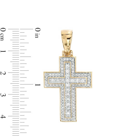 Men's 1.00 CT. T.W. Certified Lab-Created Diamond Cross Charm in 14K Gold (F/SI2)