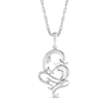 Diamond Accent Abstract Ganesha Profile Pendant in Sterling Silver