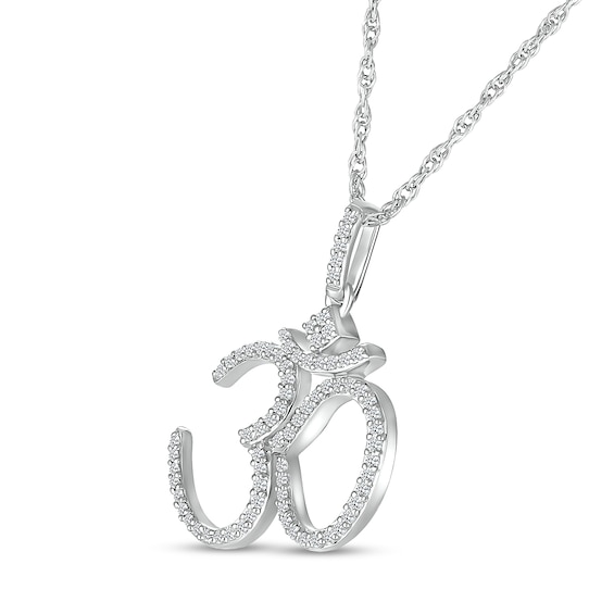 0.23 CT. T.W. Diamond Om Symbol Pendant in Sterling Silver