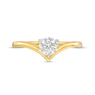 0.45 CT. Diamond Solitaire Chevron Engagement Ring in 14K Gold (I/I2)