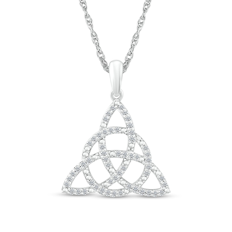 0.18 CT. T.W. Diamond Celtic Trinity Knot Pendant in Sterling Silver|Peoples Jewellers