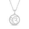 0.148 CT. T.W. Diamond Ik Onkar Symbol in Circle Pendant in Sterling Silver