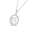 0.148 CT. T.W. Diamond Ik Onkar Symbol in Circle Pendant in Sterling Silver