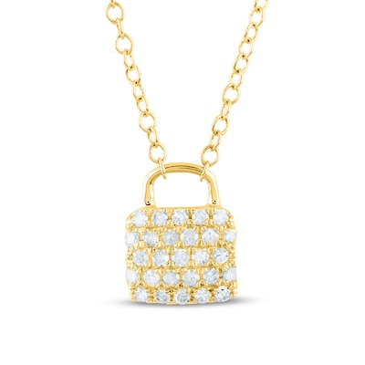 0.20 CT. T.W. Diamond Padlock Pendant in 10K Gold