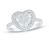 0.50 CT. T.W. Heart-Shaped Multi-Diamond Ring in 10K White Gold