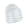 Thumbnail Image 0 of 4.00 CT. T.W. Baguette and Round Diamond Multi-Row Ring in 10K White Gold