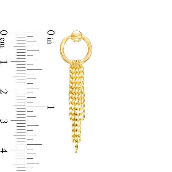 Curb Chain Tassel Drop Earrings in 10K Gold