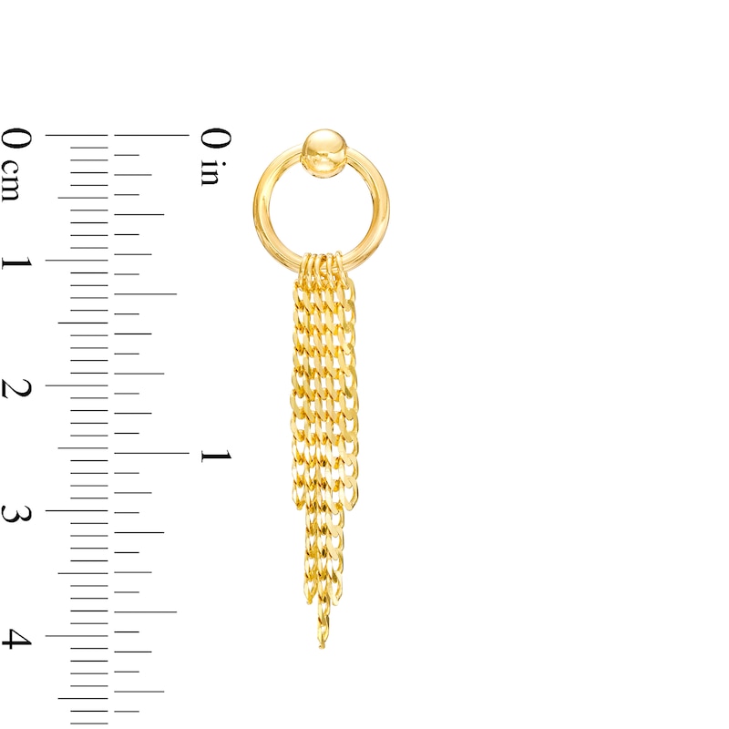 Curb Chain Tassel Drop Earrings in 10K Gold|Peoples Jewellers