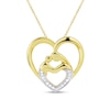 Thumbnail Image 0 of 0.085 CT. T.W. Diamond Motherly Love Heart Pendant in 10K Gold