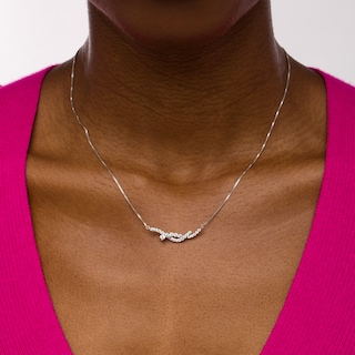 0.50 CT. T.W. Journey Certified Lab-Created Diamond Overlay Necklace in 14K White Gold (F/SI2)