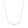 Thumbnail Image 0 of 0.25 CT. Certified Lab-Created Diamond Solitaire Curved Bar Necklace in 14K Gold (F/SI2)