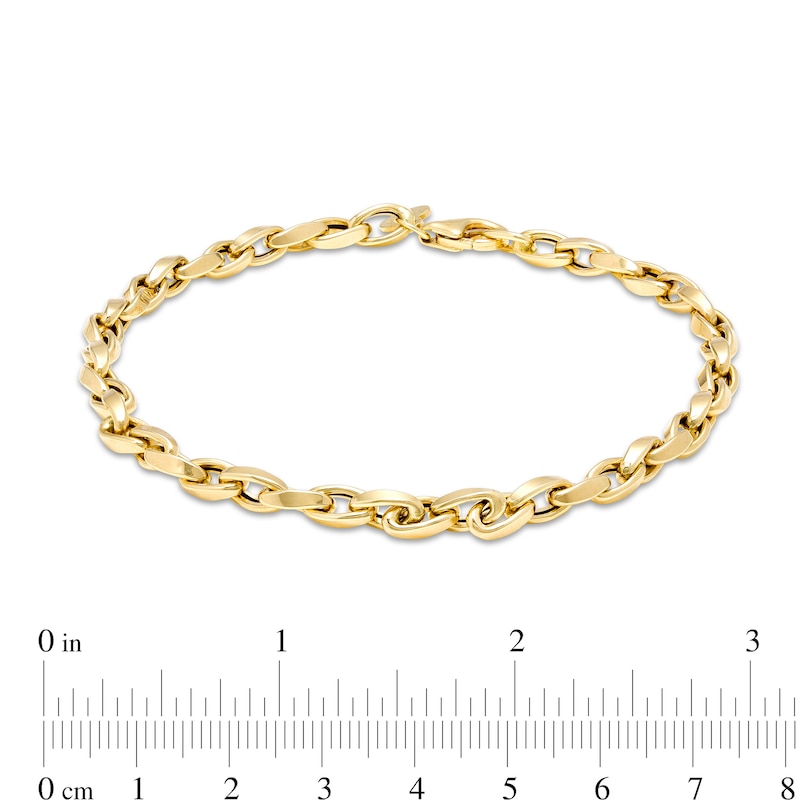 Italian Gold Twisted Chain Link Bracelet in 18K Gold - 7.25"