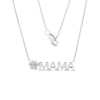 Thumbnail Image 0 of Diamond Accent Paw Print "MAMA" Necklace in Sterling Silver – 17.75"