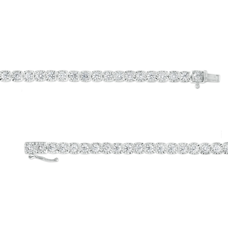 Men's 5.00 CT. T.W. Certified Lab-Created Diamond Tennis Bracelet in 14K White Gold (F/SI2) - 8.5"|Peoples Jewellers