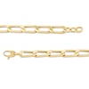 Thumbnail Image 2 of Italian Gold 6.0mm Paper Clip-Style Chain Link Bracelet in 18K Gold - 7.25"
