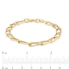 Thumbnail Image 3 of Italian Gold 6.0mm Paper Clip-Style Chain Link Bracelet in 18K Gold - 7.25"