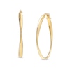Thumbnail Image 0 of Italian Gold 40.0 x 22.5mm Diamond-Cut Twist Flat Tube Oval Hoop Earrings in 18K Gold