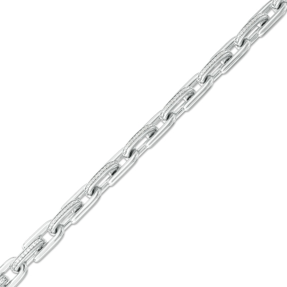 Men's 0.50 CT. T.W. Diamond Link Chain Bracelet in Sterling Silver – 8.5"