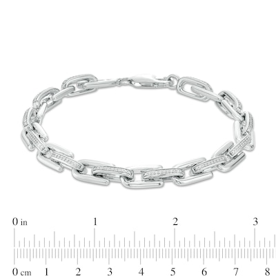 Men's 0.50 CT. T.W. Diamond Link Chain Bracelet in Sterling Silver – 8.5"