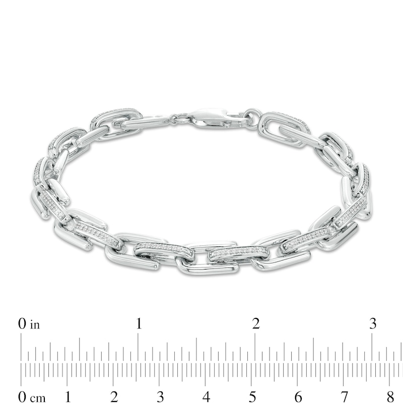 Men's 0.50 CT. T.W. Diamond Link Chain Bracelet in Sterling Silver – 8.5"|Peoples Jewellers
