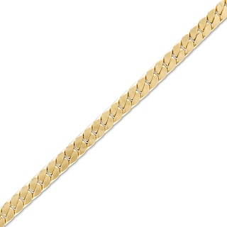 7.0mm Flat Curb Chain Link Bracelet in 18K Gold - 7.26"