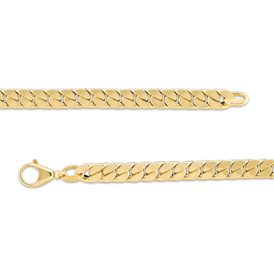 7.0mm Flat Curb Chain Link Bracelet in 18K Gold - 7.26"