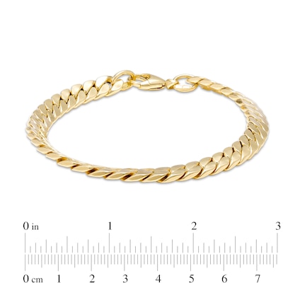 7.0mm Flat Curb Chain Link Bracelet in 18K Gold - 7.26"