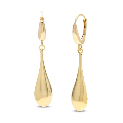 High-Polish Teardrop Earrings in 18K Gold