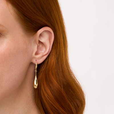 High-Polish Teardrop Earrings in 18K Gold