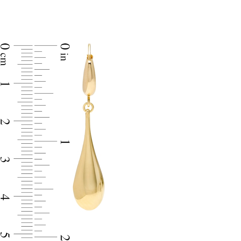 Italian Gold High-Polish Teardrop Earrings in 18K Gold|Peoples Jewellers