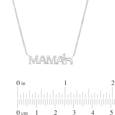 Diamond Accent "MAMA" Llama Necklace in Sterling Silver