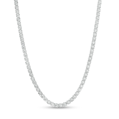 Men's 5.00 CT. T.W. Certified Lab-Created Diamond Tennis Necklace in 14K White Gold (F/SI2) - 22"