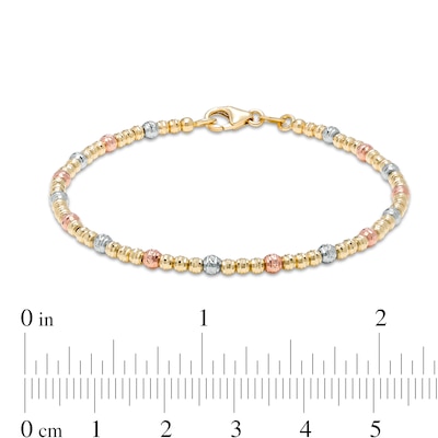 Diamond-Cut Brilliance Bead Station Bracelet in 18K Gold