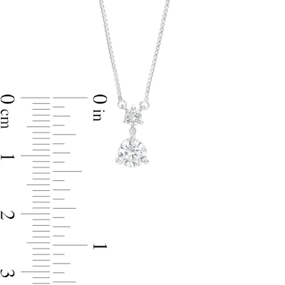 0.60 CT. T.W. Certified Lab-Created Diamond Stacked Drop Necklace in 14K White Gold (F/SI2)