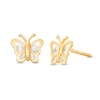 Thumbnail Image 0 of Cubic Zirconia Butterfly Stud Earrings in 14K Gold