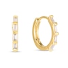 0.14 CT. T.W. Baguette Diamond Four Stone Hoop Earrings in Sterling Silver with 14K Gold Plate