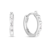 Thumbnail Image 0 of 0.14 CT. T.W. Baguette Diamond Four Stone Hoop Earrings in Sterling Silver