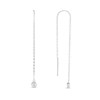 Thumbnail Image 0 of 0.10 CT. T.W. Diamond Bezel Solitaire Chain Threader Earrings in Sterling Silver