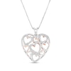 0.25 CT. T.W. Diamond Multi-Heart Outline Cluster Pendant in Sterling Silver with 14K Rose Gold Plate