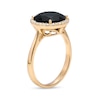 EFFY™ Collection 10.0mm Faceted Onyx and 0.12 CT. T.W. Diamond Frame Ring in 14K Gold